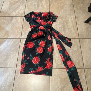 Spanish Roses Print Pinup Couture Ava dress Size M